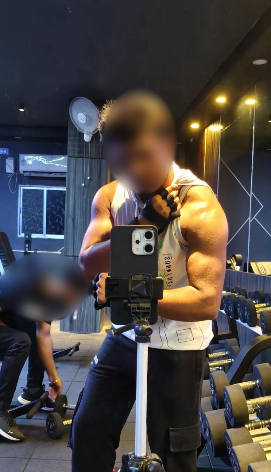 Member training inside Muscular Mastiff Gym